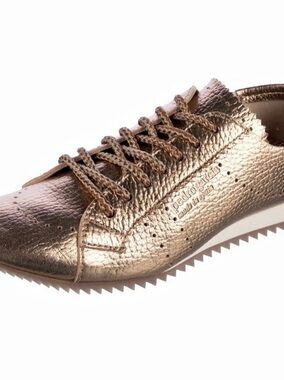 Pedro Garcia Celin Metallic Leather Low-Top Sneakers Gold
